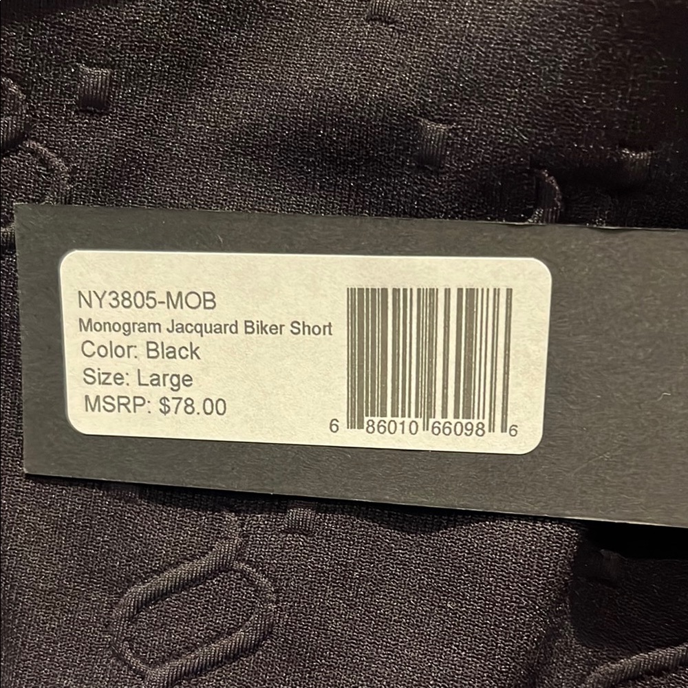 NWT Noli Black Monogram Jacquard Biker Shorts size L